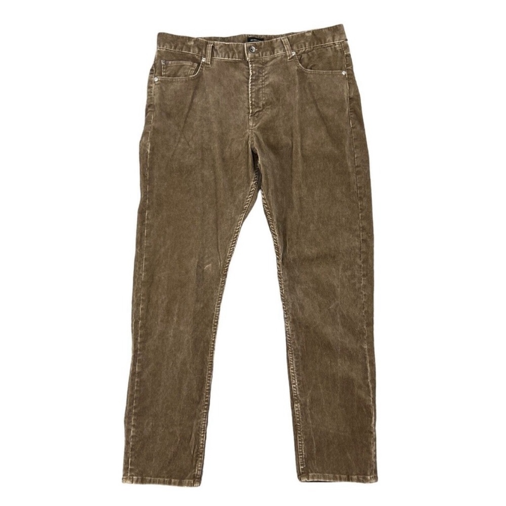 Quiksilver Pants Men 36 Brown Kracker Corduroy Straight Tapered Fit Cotton Blend